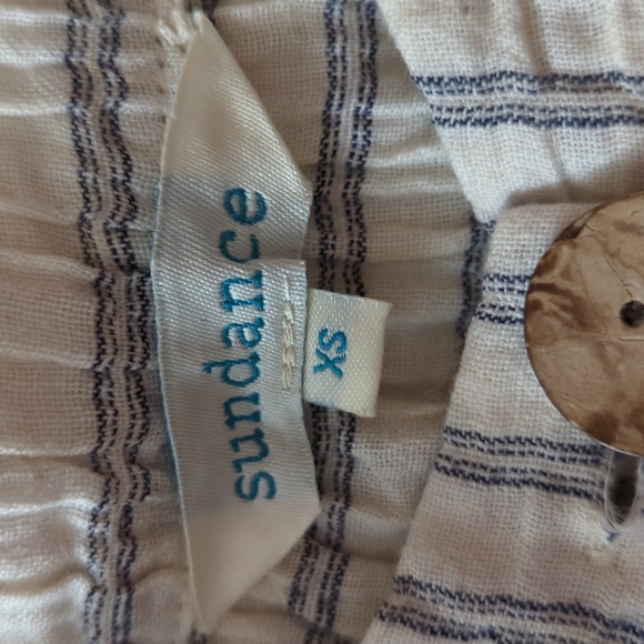 Sundance cotton crinkle short sleeve button down blouse size XS - Picture 6 of 8